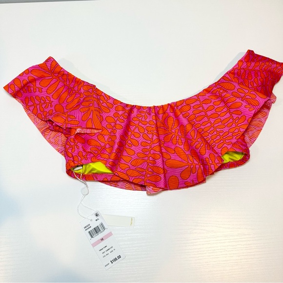 Trina Turk Trellis Off the Shoulder Ruffle Bandeau Swim Top - Picture 10 of 13